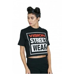 Tricou femei Vision Street Wear Cropped Negru